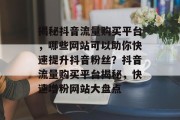 揭秘抖音流量购买平台，哪些网站可以助你快速提升抖音粉丝？抖音流量购买平台揭秘，快速增粉网站大盘点