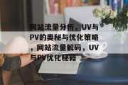 网站流量分析，UV与PV的奥秘与优化策略，网站流量解码，UV与PV优化秘籍