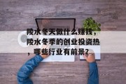 陵水冬天做什么赚钱,陵水冬季的创业投资热,哪些行业有前景? 陵水冬天做什么赚钱,陵水冬季的创业投资热,哪些行业有前景?