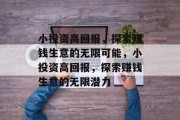 小投资高回报,探索赚钱生意的无限可能,小投资高回报,探索赚钱生意的无限潜力 小投资高回报,探索赚钱生意的无限可能,小投资高回报,探索赚钱生意的无限潜力