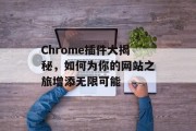 Chrome插件大揭秘,如何为你的网站之旅增添无限可能 Chrome插件大揭秘,如何为你的网站之旅增添无限可能