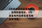 5万资金如何选择生意,实现财富增长,5万资金如何选择生意实现财富增长