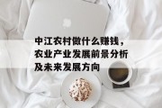 中江农村做什么赚钱,农业产业发展前景分析及未来发展方向 中江农村做什么赚钱,农业产业发展前景分析及未来发展方向