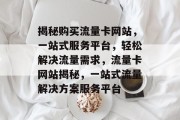 揭秘购买流量卡网站，一站式服务平台，轻松解决流量需求，流量卡网站揭秘，一站式流量解决方案服务平台