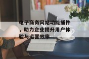 电子商务网站功能插件，助力企业提升用户体验与运营效率