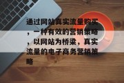 通过网站真实流量购买,一种有效的营销策略,以网站为桥梁,真实流量的电子商务营销策略 通过网站真实流量购买,一种有效的营销策略,以网站为桥梁,真实流量的电子商务营销策略
