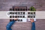 网站流量突破W大关，揭秘成功之道，网站流量突破W大关，揭秘流量增长秘诀