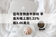 蓝鸟生物盘中异动 早盘大幅上涨5.22%报8.06美元 蓝鸟生物盘中异动 早盘大幅上涨5.22%报8.06美元