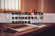 苏州优化网站,助力企业提升网络竞争力,打造品牌新形象 苏州优化网站,助力企业提升网络竞争力,打造品牌新形象