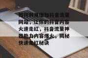 如何利用增加抖音流量网站，让你的抖音内容火速走红，抖音流量神器助力内容爆火，揭秘快速走红秘诀