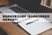 提高网站流量怎么提升（增大网站流量就能获得更多的客户）
