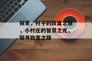 探索,村子的致富之道,小村庄的智慧之光,探寻致富之路