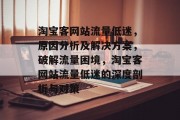 淘宝客网站流量低迷，原因分析及解决方案，破解流量困境，淘宝客网站流量低迷的深度剖析与对策
