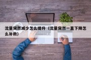 流量突然减少怎么提升（流量突然一直下降怎么补救）