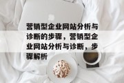 营销型企业网站分析与诊断的步骤，营销型企业网站分析与诊断，步骤解析