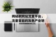 揭秘刷网站流量平台,流量背后的灰色产业链 揭秘刷网站流量平台,流量背后的灰色产业链