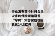 行业发布首个针对台风灾害的保险理赔指引 “摩羯”灾害保险理赔已达14.8亿元 行业发布首个针对台风灾害的保险理赔指引 “摩羯”灾害保险理赔已达14.8亿元