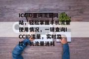 ICCID查询流量网站，轻松掌握手机流量使用情况，一键查询ICCID流量，实时监控手机流量消耗