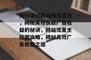 如何通过网站找流量主，揭秘高效获取广告收益的秘诀，网站流量主挖掘攻略，揭秘高效广告收益之道