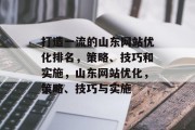 打造一流的山东网站优化排名,策略、技巧和实施,山东网站优化,策略、技巧与实施 打造一流的山东网站优化排名,策略、技巧和实施,山东网站优化,策略、技巧与实施
