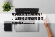 龙岗投资什么项目好?,龙岗投资哪些项目值得推荐?