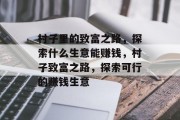 村子里的致富之路,探索什么生意能赚钱,村子致富之路,探索可行的赚钱生意