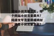 揭秘小说流量之王，哪个网站小说流量最大？网络文学流量巅峰揭秘，谁是小说流量之王？