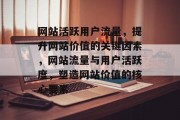 网站活跃用户流量，提升网站价值的关键因素，网站流量与用户活跃度，塑造网站价值的核心要素
