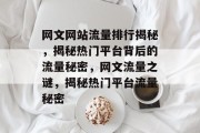 网文网站流量排行揭秘，揭秘热门平台背后的流量秘密，网文流量之谜，揭秘热门平台流量秘密