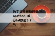 数字货币板块回调 Marathon Digital跌超5.7% 数字货币板块回调 Marathon Digital跌超5.7%