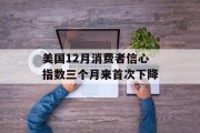 美国12月消费者信心指数三个月来首次下降 美国12月消费者信心指数三个月来首次下降