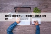 如何让流量提升...（流量提升的方法和技巧）