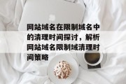 网站域名在限制域名中的清理时间探讨，解析网站域名限制域清理时间策略