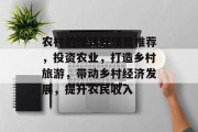 农村的赚钱好项目推荐，投资农业，打造乡村旅游，带动乡村经济发展，提升农民收入