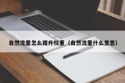 自然流量怎么提升权重（自然流量什么意思）