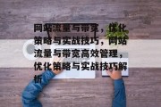 网站流量与带宽，优化策略与实战技巧，网站流量与带宽高效管理，优化策略与实战技巧解析