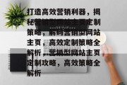 打造高效营销利器，揭秘营销型网站主页定制策略，解码营销型网站主页，高效定制策略全解析，营销型网站主页定制攻略，高效策略全解析