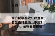 原创
                中方反制奏效!拜登亲自出面打圆场,不到24小时,美财长获得机会 原创
                中方反制奏效!拜登亲自出面打圆场,不到24小时,美财长获得机会