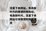 流量下单网站，电商新时代的便捷购物体验，电商新时代，流量下单网站引领便捷购物新潮流