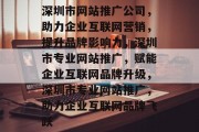 深圳市网站推广公司，助力企业互联网营销，提升品牌影响力，深圳市专业网站推广，赋能企业互联网品牌升级，深圳市专业网站推广，助力企业互联网品牌飞跃