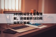 SEO网站优化策略详解，详细解析SEO网站优化策略