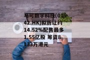 马可数字科技(01942.HK)拟折让约14.52%配售最多1.55亿股 筹资8133万港元 马可数字科技(01942.HK)拟折让约14.52%配售最多1.55亿股 筹资8133万港元