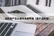 活跃商户怎么提升流量数据（商户活跃度）