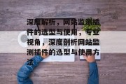 深度解析,网站监测插件的选型与使用,专业视角,深度剖析网站监测插件的选型与使用方法 深度解析,网站监测插件的选型与使用,专业视角,深度剖析网站监测插件的选型与使用方法