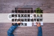 分析网站流量插件的重要性及其应用,引人注目的网站流量插件解析与应用方法 分析网站流量插件的重要性及其应用,引人注目的网站流量插件解析与应用方法