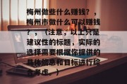 梅州做些什么赚钱?,梅州市做什么可以赚钱?,(注意,以上只是建议性的标题,实际的选择需要根据你提供的具体信息和目标进行综合考虑。) 梅州做些什么赚钱?,梅州市做什么可以赚钱?,(注意,以上只是建议性的标题,实际的选择需要根据你提供的具体信息和目标进行综合考虑。)