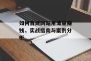 如何自建网站用流量赚钱,实战指南与案例分析 如何自建网站用流量赚钱,实战指南与案例分析