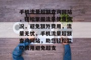 手机流量超额查询网站，轻松掌握流量使用情况，避免额外费用，流量无忧，手机流量超额查询网站，助您轻松监控费用避免超支