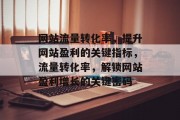 网站流量转化率，提升网站盈利的关键指标，流量转化率，解锁网站盈利增长的关键密码