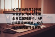 如何有效利用APP将流量转化为网站流量，全方位策略解析，APP流量变现策略，全方位网站流量转化解析